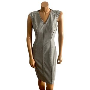 Reiss Grey Wool Dress Size 6  Gray Wool Blend Rimini Tailored Sheath Office Corp